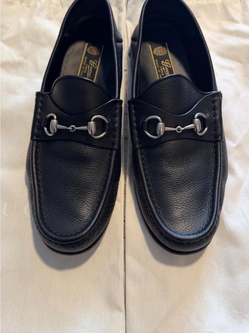 Gucci Calfskin Mens 1953 Horsebit Loafers Size US 9.5 Black